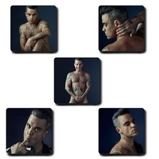 Robbie Williams Coasters Hard wood - Gift for coffee mug tea