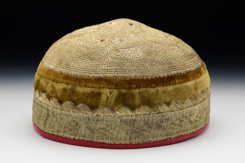 Vintage Embroidered Cap Uzbekistan Middle Eastern Hat Handmade - Picture 5 of 7