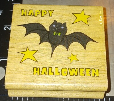 Bats and stars, happy halloween, Canadian maple,B906