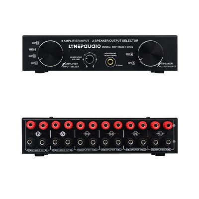 LYNEPaUalO  Speaker Selector Switch Switcher 4 Input 2 Output or 2 O6V9