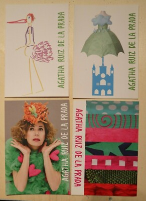 Agatha Ruiz De La Prada - 4 Postcards Exhibition in Pordenone, 2014 - Unused, Rare