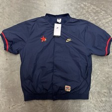 Nike Hoops Basketball Warm Up Jacket Mens Medium Blue Short Sleeve NEW