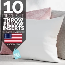 Throw Pillow Insert Form Inserts Euro Square Pillows Hypoallergenic (Set of 10)