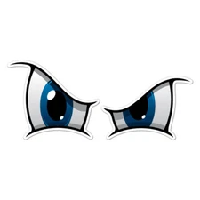 Cartoon Blue Eyes, Vinyl Decal Sticker, Indoor Outdoor, 3 Sizes, #8930