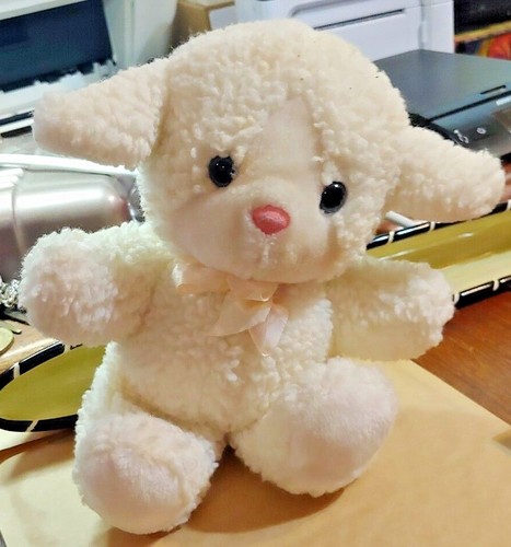 Vintage Jerry Elsner Co. Stuffed Lamb With Musical Box Head Moves Free Shipping