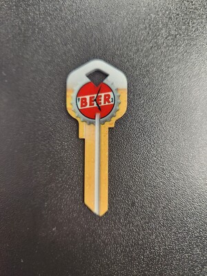 BEER O' CLOCK PRINTED KWIKSET KW1/KW10 KEYBLANK - READ DETAILS BELOW