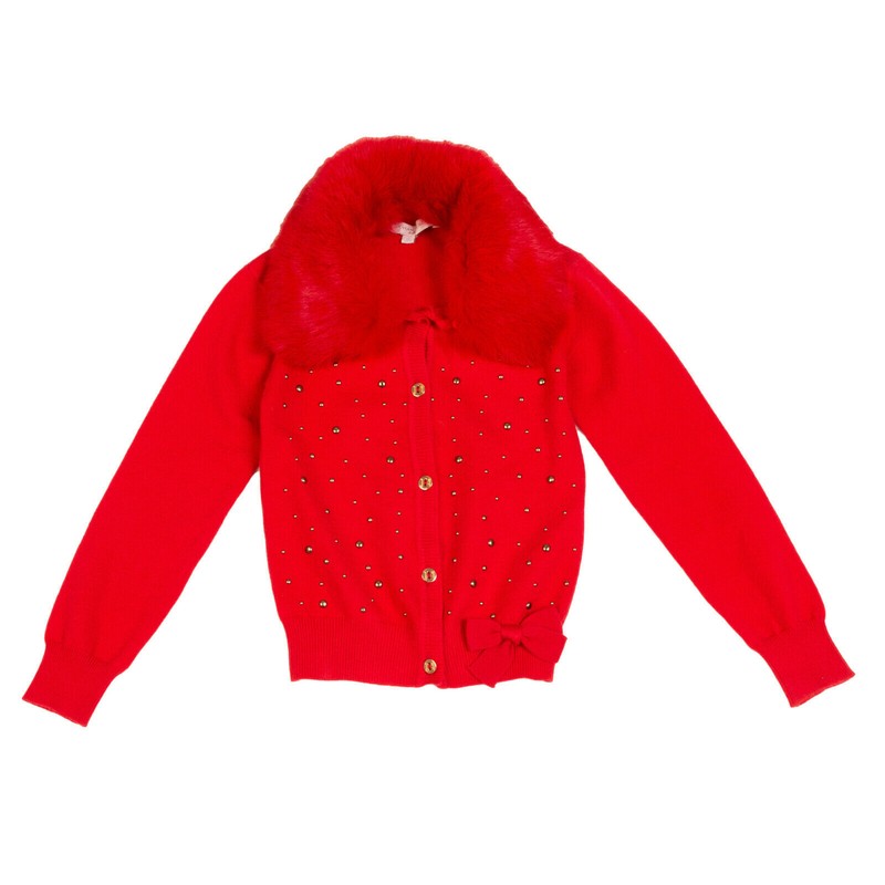 SILVIAN HEACH KIDS Cardigan Size 3T 3Y with Fur Collar