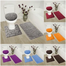  ROCK DESIGN 3PC BATHROOM SET  MEMORY FOAM BATH or 4PC SOLID CERAMIS ACCESORIES