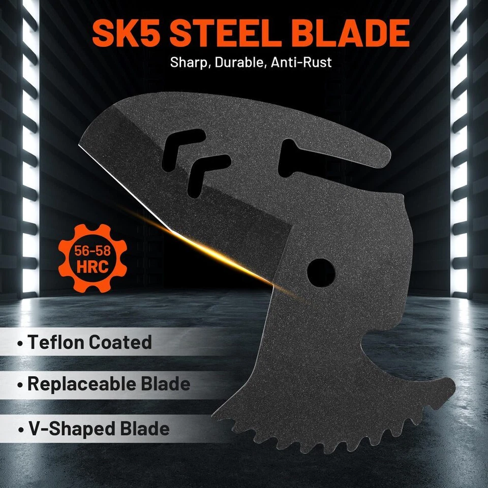 ValueMax PVC Pipe Cutter Cut 1-1/4" Ratcheting PVC Cutter SK5 Blade Pipe Cutters - Image 4 of 4