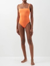 Asceno Palma Square Neck Swimsuit Papaya Orange Sz S Rrp £215