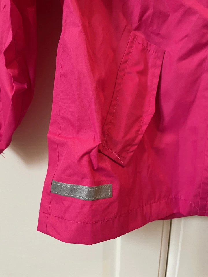 Impidimpi Kinder leichte Regenjacke mit Reflektoren und Kapuze pink Gr. 110/116 - Bild 3 von 4