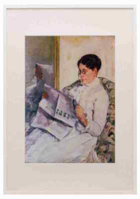 Beim Lesen von Figaro Cassatt A3 A4 gerahmter Druck Bild