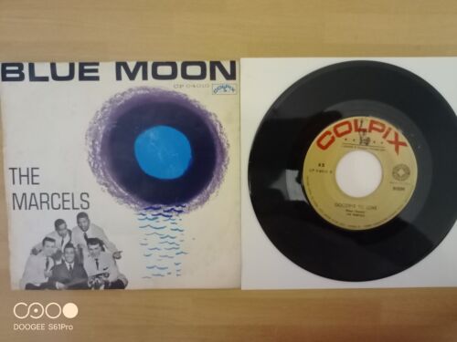 MARCELS BLUE MOON 45 7"+PS COLPIX CP 04010 ITALY 1960 US DOO WOP - Afbeelding 1 van 2