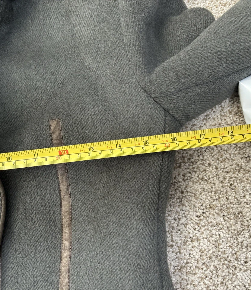 Thomas Wylde Lana Imitación Vegano Cuero Chaqueta Blazer Abrigo XS X Pequeño Gris Marrón Foto 4 de 4