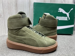 puma platform mid olive night gum