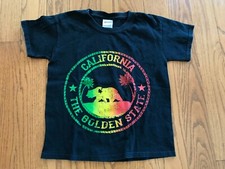 Gildan Unisex Black California The Golden State Short Sleeve Shirt Sz Youth Sm