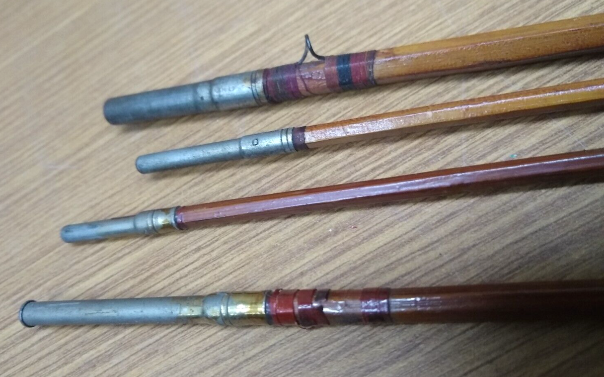Vintage Unmarked 6 sided bamboo fly rod 2 tips | eBay