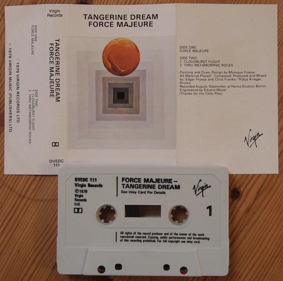 TANGERINE DREAM - FORCE MAJEURE (VIRGIN OVEDC111) 1980s UK CASSETTE REISSUE EX! - Image 2 of 3