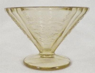Federal Madrid Sherbet Amber Depression Glass Cone Shape Vintage SOME FLEABITES