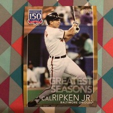 #142 Cal Ripken Jr  5x7 - 03/10 made Gold 2019 Topps 150 Years Greatest seasons