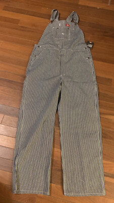 NWT Dickies 40 X 32 Bib Overall Carpenter Hickory Stripe 80 Made