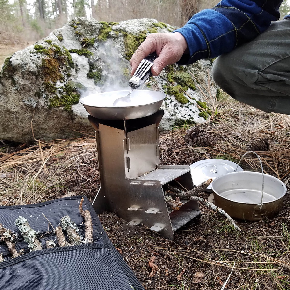 Portable Flat-Pack Wood Burning Rocket Stove For Camping Gear | Stainless  Steel | eBay