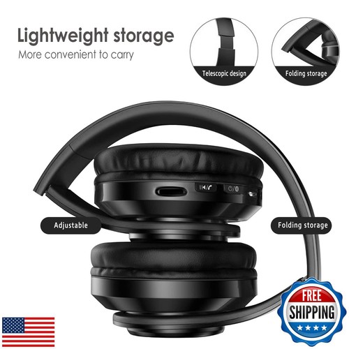 iChenovo 2022 Wireless Bluetooth Headphones,Colorful LED Lights Comfort Over - Picture 4 of 5