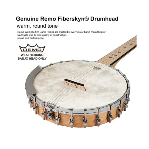 5 String Banjo, Mulucky Full Size with 24 Brackets Banjo, Open Back, Maple Ba... - Picture 2 of 8
