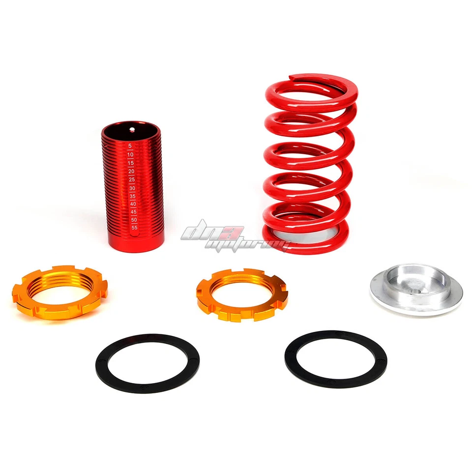 KIT DE RESORTE COILOVER SUSPENSIÓN ESCALA 1-4" AJUSTABLE ROJO PARA 88-00 EG EK EM DC Foto 4 de 4