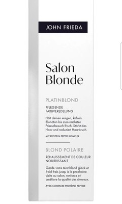 2x 120ml John Frieda Salon Blonde Platinblond Pflegende Farbveredelung NEU 