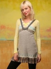 NWT Rare Vintage Free People Fair Isle Sweater Dress Frosty Blue ASO Miranda C