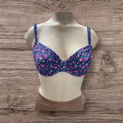 New La Blanca Women's Size 32C Flor De Paradiso Bikini Top Floral Blue