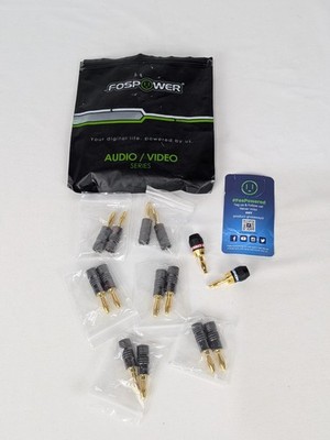Lot Of 6 Pairs Of FosPower Banana Plugs And 1 Pair Monster Banana Plugs 