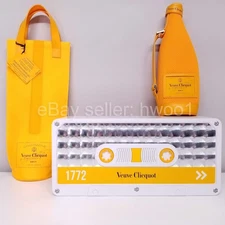 Veuve Clicquot Retro Silver Holo Tape Cassette Box + Cooler Bag + Bottle Jacket