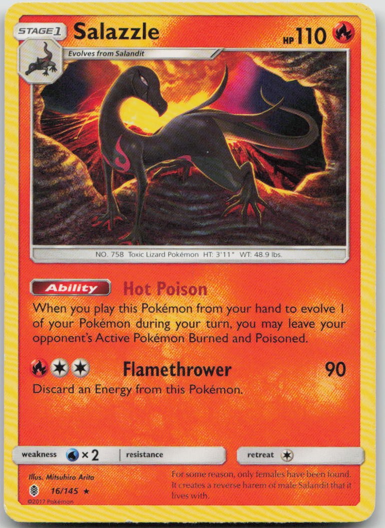 Salazzle 16/145 Guardians Rising Rare Pokemon HP