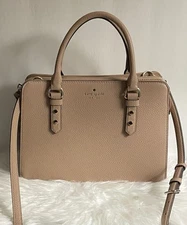 Kate spade Mulberry Street Lise Pebbled Leather Fawn Tote Bag With Compartments