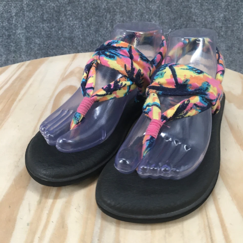 Sandalias Sanuk para mujer 7 Yoga Sling informales chanclas tie dye multicolor Foto 3 de 4