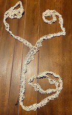 Beautiful Vtg/Antique Hand Tatted Trim 3 Way Vee Shape Over 8.5' Long X 1.5" 1G
