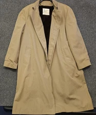 London Fog 48 Long Men’s Trench Coat Beige Button Front Removable Lining Vintage