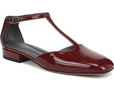 Franco Sarto Women's A-Delmira T-Strap Flat Oxblood Red 6.5M