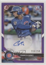 2018 Bowman Prospect Auto Purple 218/250 Charcer Burks #PA-CB Auto 0l1