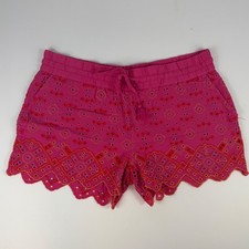 Vineyard Vines Eyelet Embroiderd Pull On Shorts Pinks Womens Size S