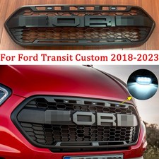 Grill Front Upgrade For Ford Transit Custom 2018-2023 Grille Mesh W/White 3LEDs