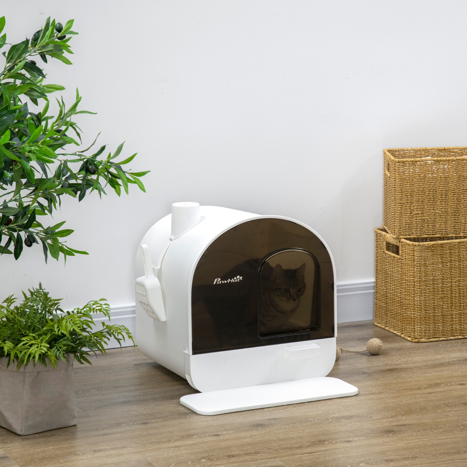 With Lid Covered Litter Box For Indoor Cat With Tray