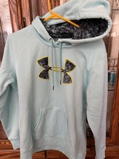 Woman  s Large Under Armour Storm Aqua Blue Hoodie Long Sleeve With Pockets