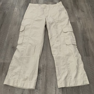 Abercrombie Fitch Cargo Pants Womens Size 31/12 S Beige Relaxed Cotton Y2K