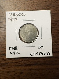 1975 MEXICO 20 CENTAVOS AU/UNC MADERO AMAZING SHAPE