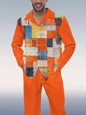 A Two-Piece Set for Men Featuring a Long-Sleeved Shirt And Trousers, in a Bright