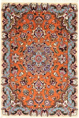 Vintage Tabriz 50 Raj Teppich 82x55 Orient Läufer Handgeknüpft Wolle Rugeast
