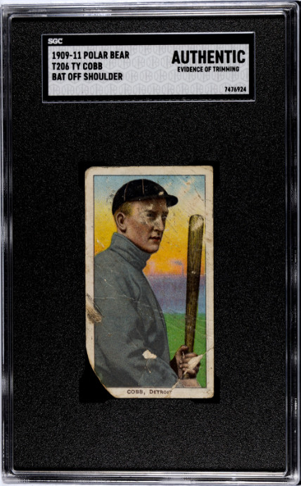 1909-11 T206 POLAR BEAR Ty Cobb Bat Off Shoulder SGC Authentic